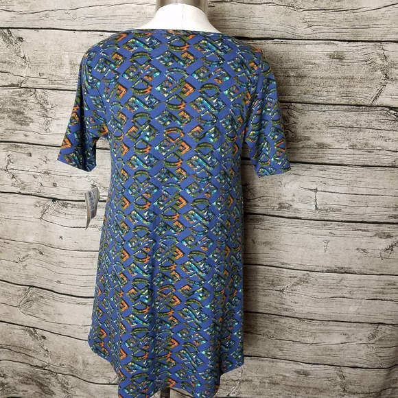 LuLaRoe Womens Perfect T Sz XXS Blue Green Short Sleeve.Pit to pit approx: 17 - Picture 3 of 7